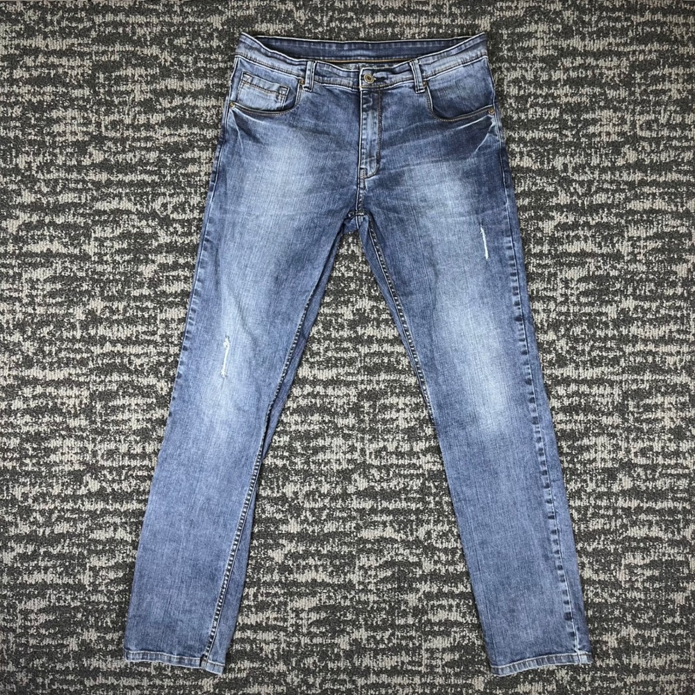 Live In Reno Fit Jeans Mens 36 Blue Slim Fit Mid Rise Handcrafted Denim